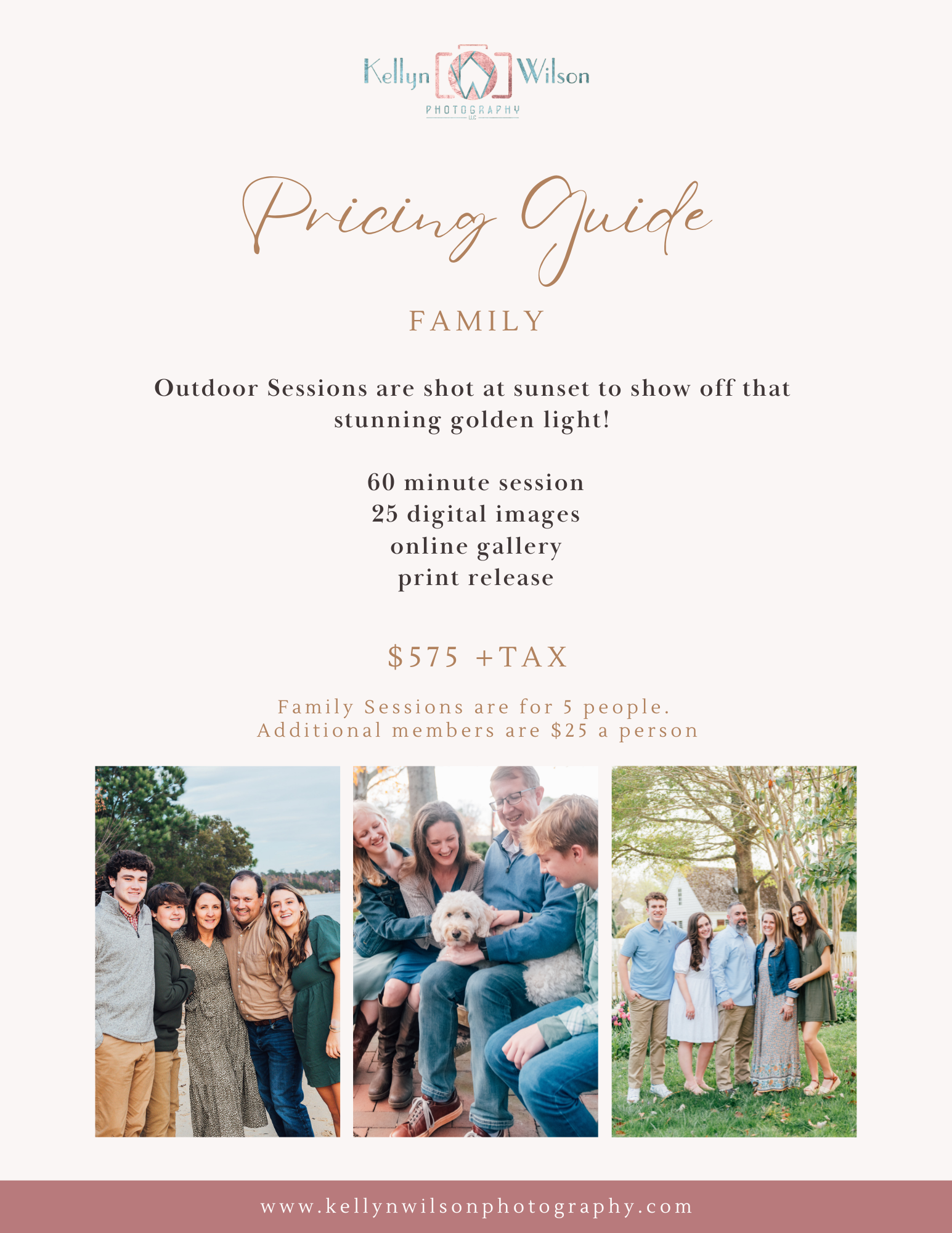 family session pricing for 2025 family session pricing for 2025