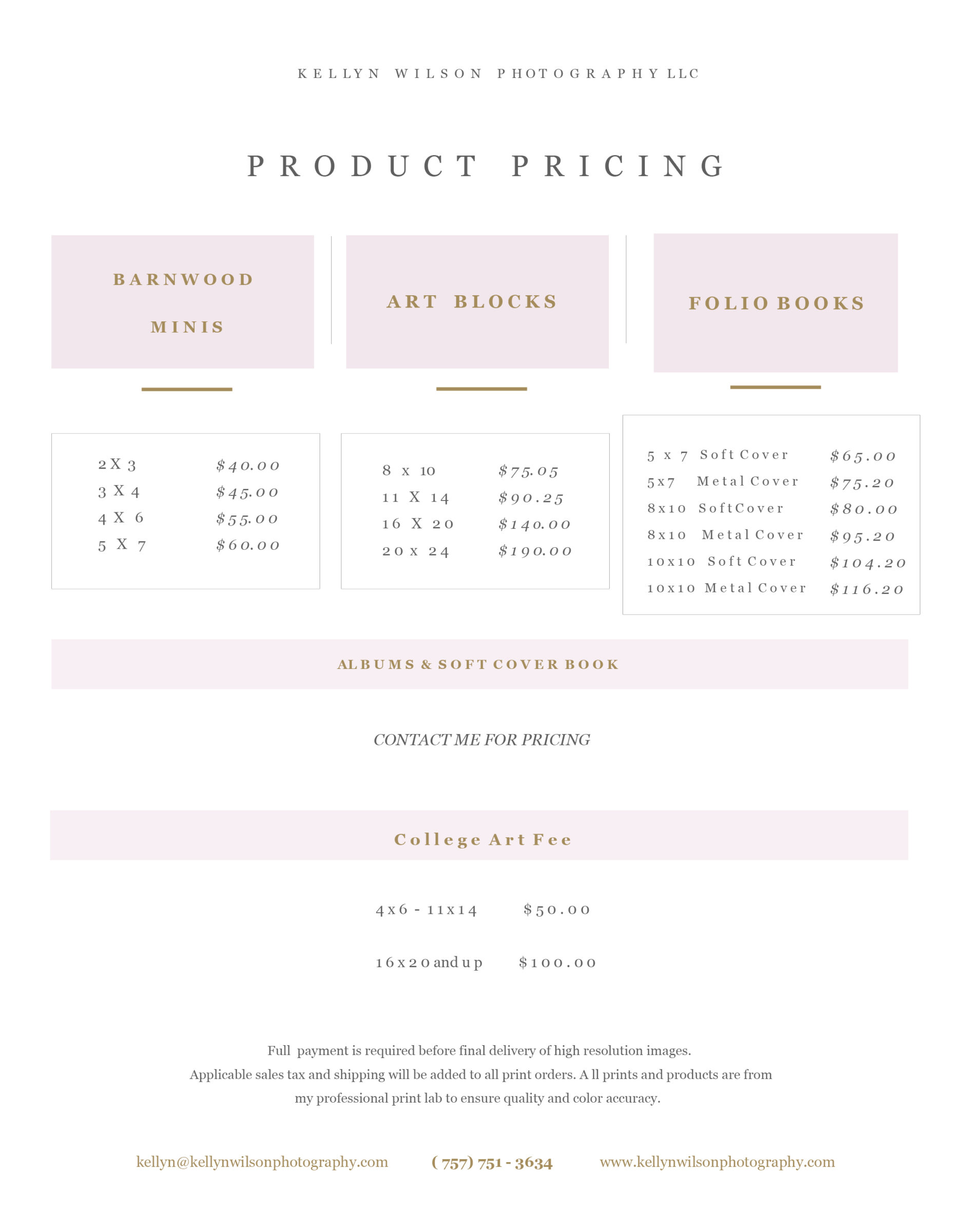 KWP LLC Print Pricing
